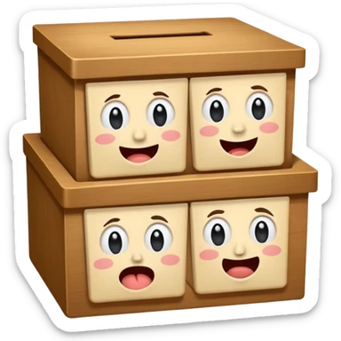 gusto ko 'yong ballot box and then may mga facial expression na masaya, malungkot, pagod, inaantok, kinikilig. sticker