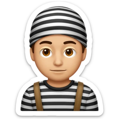 A theif robber emoji,Stripped shirt. sticker