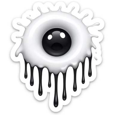 (a black hole on floor) dripping white paint  sticker