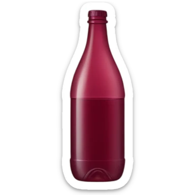 A plastic bottle cut in half containing a reddish beverage with wine in it sticker