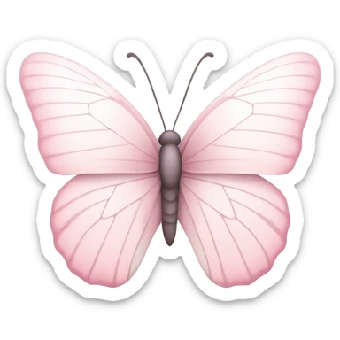 pink- Pastel-colored soft-colored whitish pink white butterfly sticker