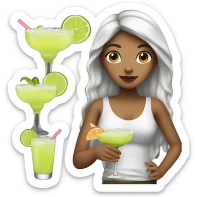 Girl with margarita  sticker