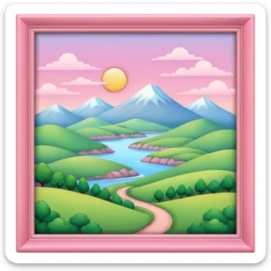 pink framed picture sticker