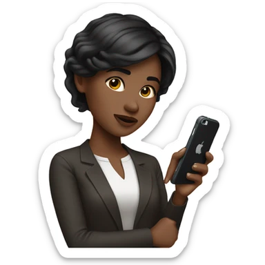 MARKETING GIRL WITH DARK SHORT HAIR AS HOLD IPHONE sticker