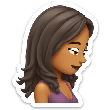 Chica durmiendo de cabello castaño  sticker