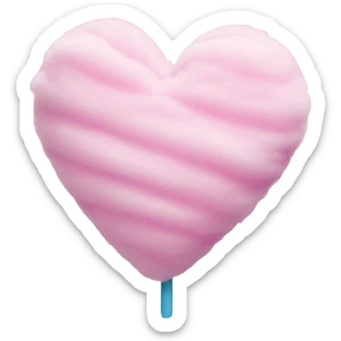 Cotton candy heart sticker