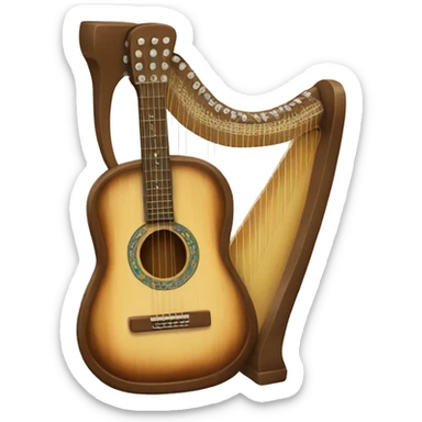 box guitar harp sticker