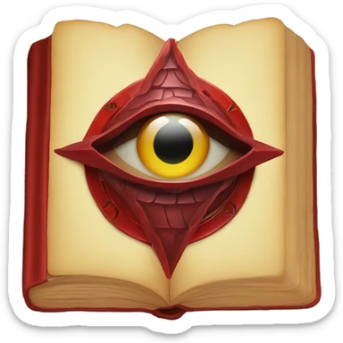 spell book that's red with eye in the middle sticker