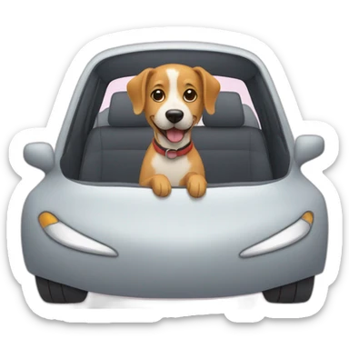 Dog in a car sticker