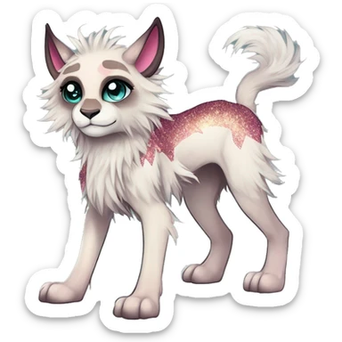 Cool cute Kawaii edgy fantasy animal sparkle fursona Fionbri by griffsnuff & LiLaiRa & Falvie full body sticker