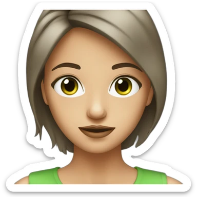 Femme brune avec yeux vert sticker