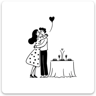 couple celebrating anniversary sticker