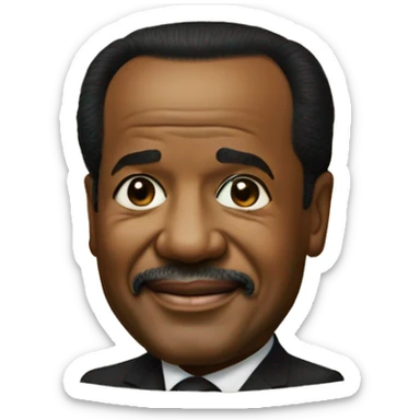 Paul Biya sur un pot sticker