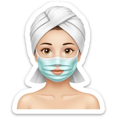 girl with spa face mask sticker