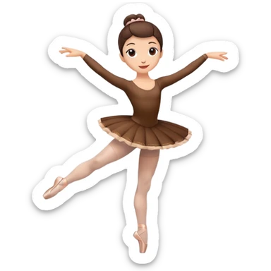 Hot coffee cup character in ballet tights performing a pirouette sticker