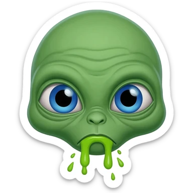 E.T. The Extra-Terrestrial from the movie puking green liquid sticker