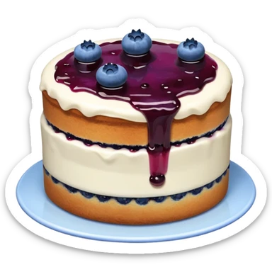 Make an emoji of a blueberry cake (small) that's broken off a bit so you can see the blueberry jam sticker