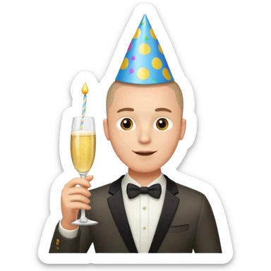 21st birthday buzz cut white man sticker