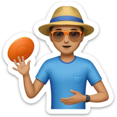 man throwing a frisbee sticker