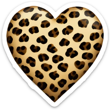 leopard print heart sticker