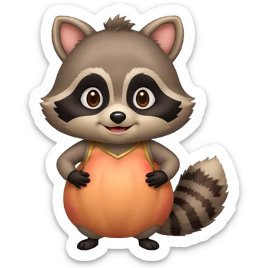 Raccoon in a peach costume 🦝🍑  sticker