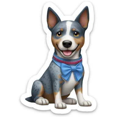 blue heeler wearing blue heels sticker