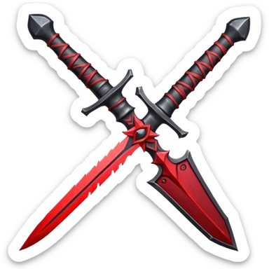 dark desert dagger object icon, black steel blade with crimson glow runes, mysterious desert assassin weapon, 3D cartoon, mobile game icon style, centered, clean background, no text, no watermark
 sticker