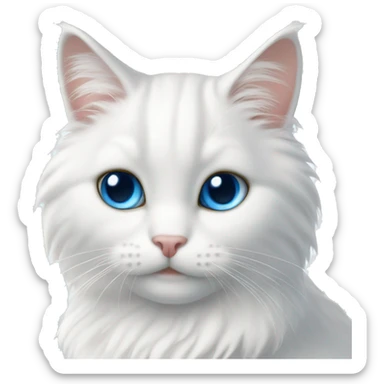 White Cat spanish chasseur furry smile blue eyes sticker