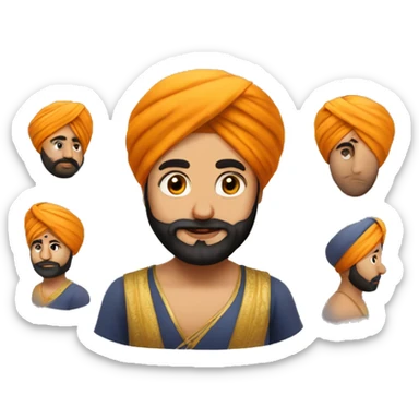 FULL EMOJI  OF SIKH IN ORMAL OUTFIT WITH TURBAN sticker