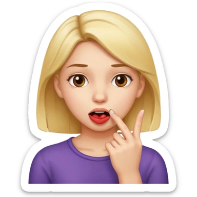 bite your finger girl sticker