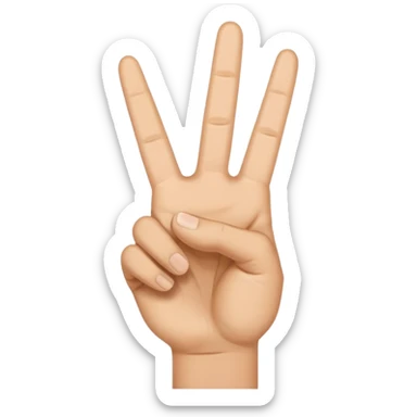 peace sign emoji hand sticker
