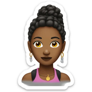 Baddie with hooped earrings  sticker