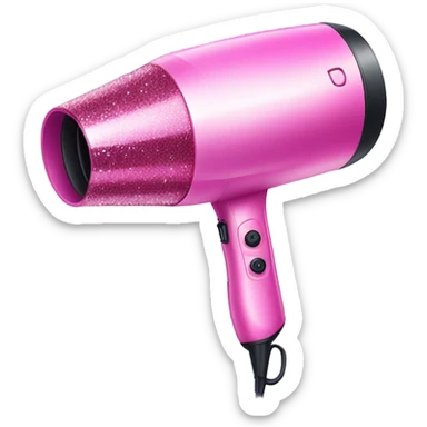 Pink ombre hair dryer with glitter  sticker