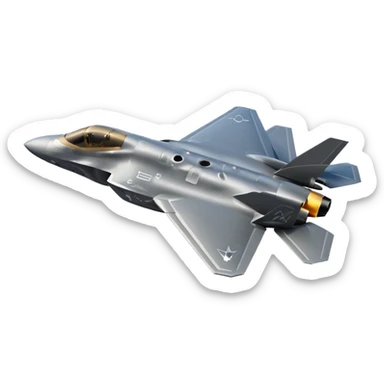 F-35 fighter jet in flight with no background. sticker