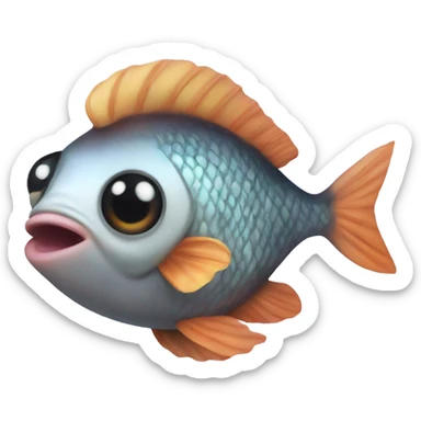 Fish with big pusring lips and big eyelashes sticker