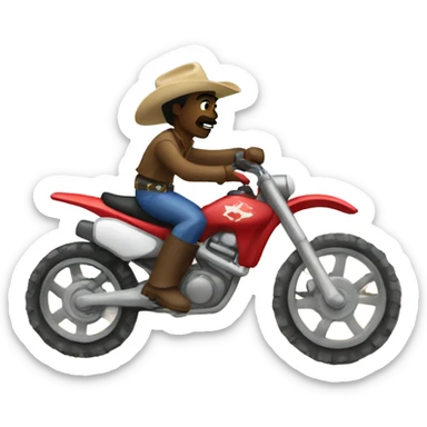 Cowboy riding dirt bike sticker