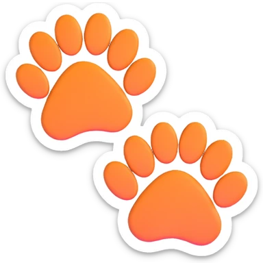 two puppy paws sticker
