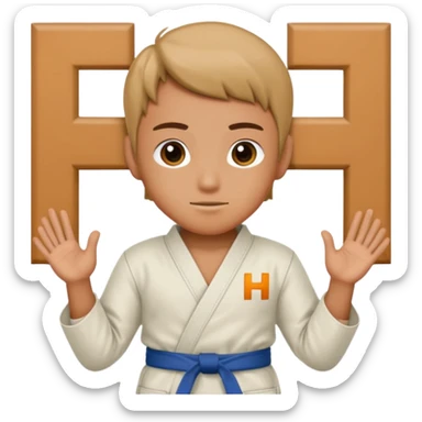 sensei Posing as the letter H sticker
