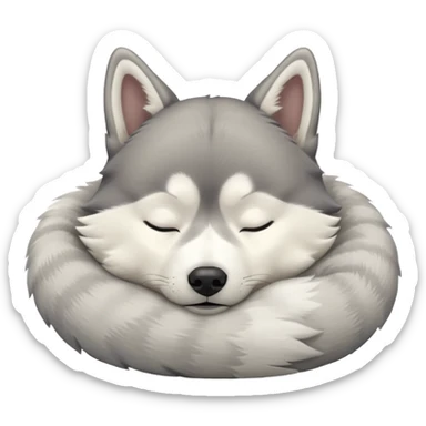 husky sleeping sticker