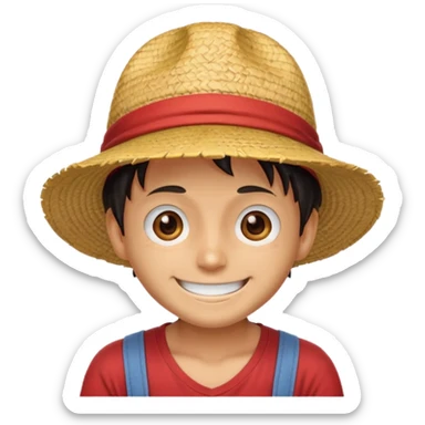 Create Luffy from one piece strow hat emoji sticker