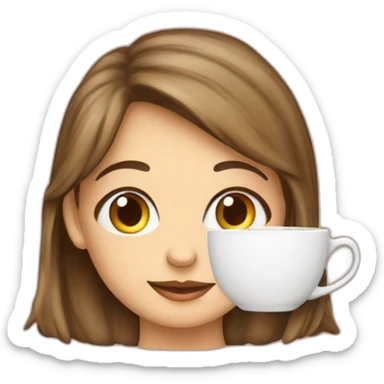 Tasse de thé avec fille sticker
