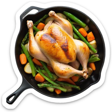 Skillet-Roasted Chicken Breast with Spring Vegetables sticker