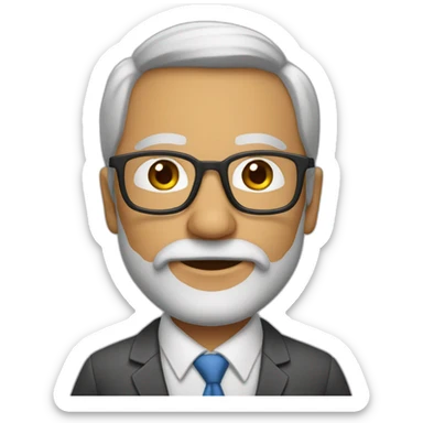 professor branco 45 anos de barba usando oculos sticker