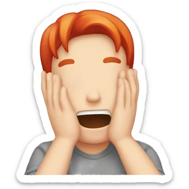 Face palm emoji with red hair  sticker