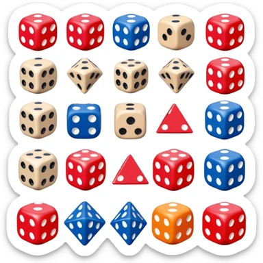 board game dice for group play with other persons sticker