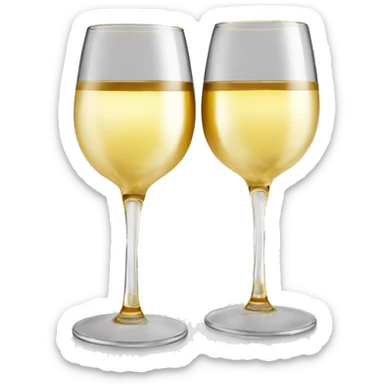 2 Solid opaque gold Wine glasses cheers sticker
