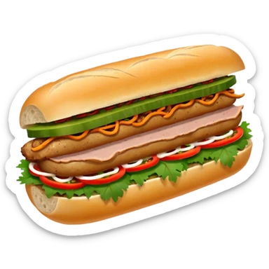 A delicious Vietnamese sandwich banh mi with chilli sticker