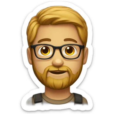boy whit glasses and beard sticker