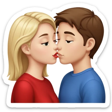 Boy and girl making out sticker