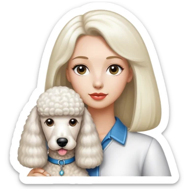 White Standard Poodle and Straight hair Women sticker